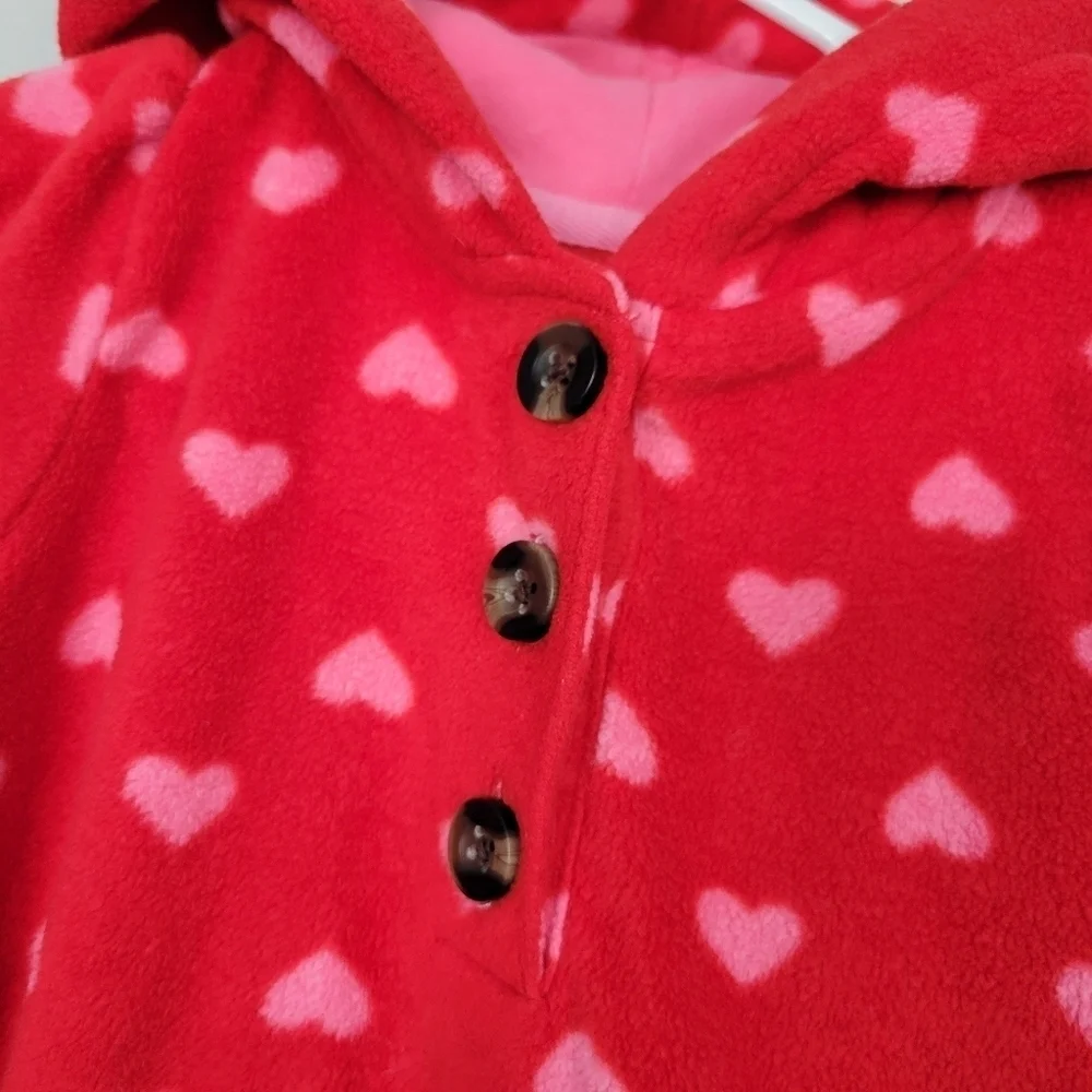 Carters red hearts button